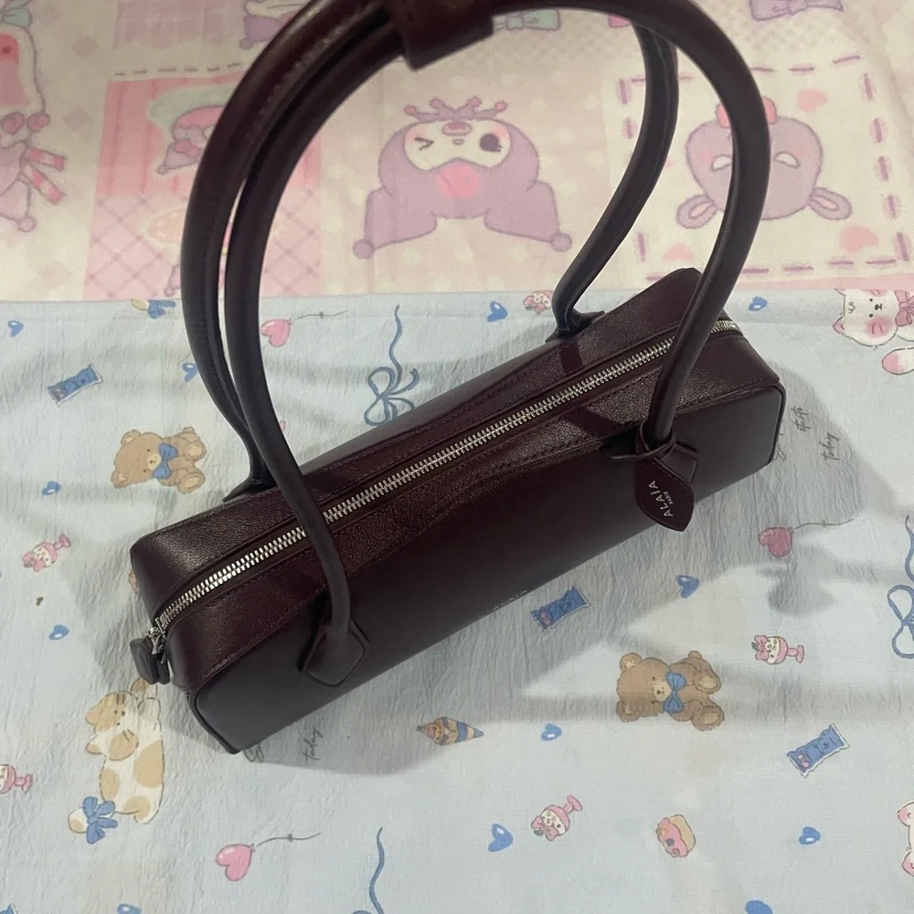Alaia Burgundy Leather Shoulder Bag
